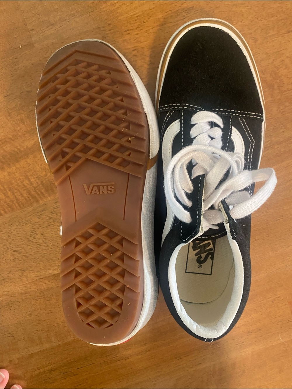 Vans Black and White Platform Old Skool with Gum Accent - Picture 7 of 8